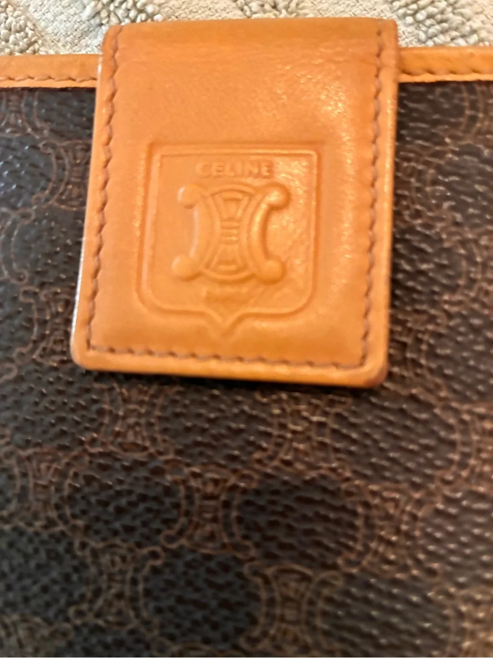 Celine Macadam Dark Brown & Tan Signature Compact Wallet